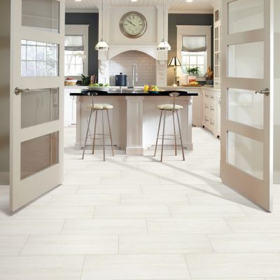 tile flooring in a large monochrome Modesto kitchen